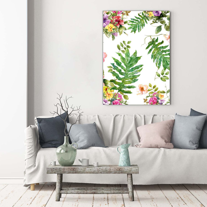 Tropical Flowers - Wrapped Canvas Print
