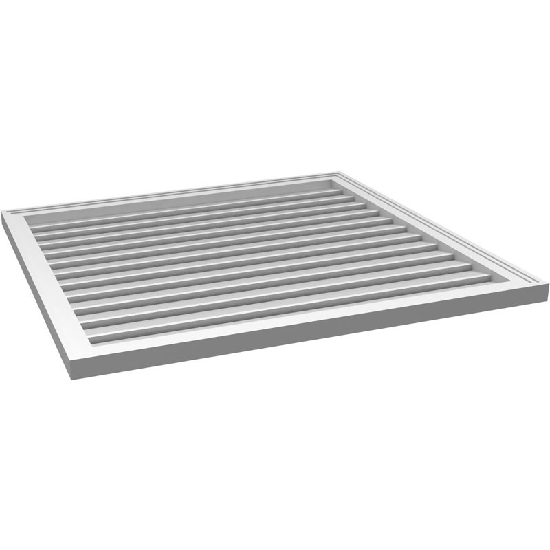 Rectangle Surface Mount Signature Urethane Functional Gable Vent, Primed Tan, 36" H x 38" W x 1.5" D