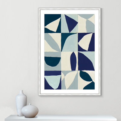 «Hestia Yellow Mayan I Blue Version» par Isabelle Z - Art encadré avec carton 4 plis