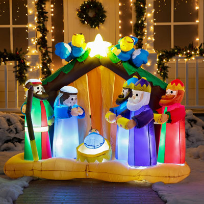 6 Ft Christmas Inflatable Nativity Scene With Angels -  The Holiday AisleÂ®, 709801368D1D4ACF8539B1D2F5AF31F6