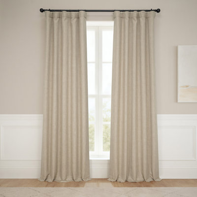 Ottis Faux Linen Room Darkening Curtain Panel