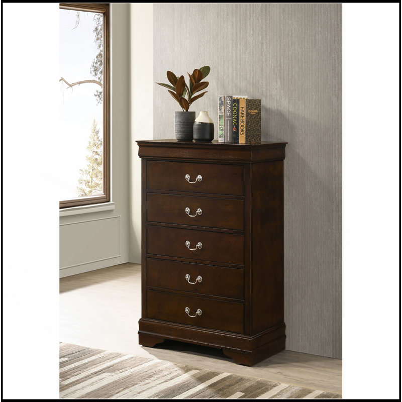 Commode de chambre à 5 tiroirs Janson Cappuccino