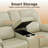 Beige Recycled Leather Loveseat - 2-Seat Living Room Sofa With Breathable Skin-Like Leather, Solid Wood Frame, Double Spring & High-Density Sponge, Adjustable Recliner (110-115°) With Storage Compartment & Cup Holder, Ergonomic Lumbar Support