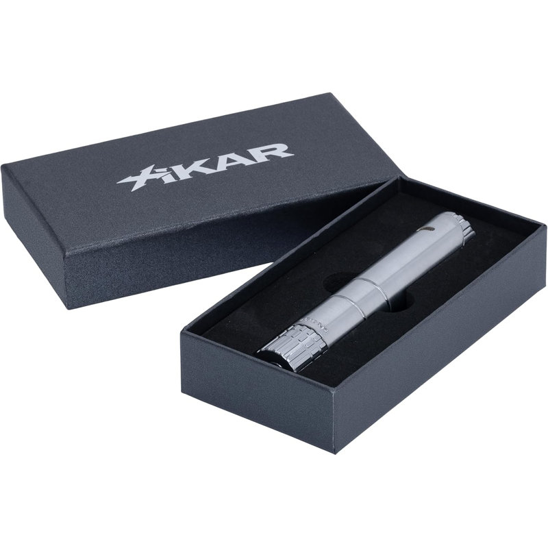 Briquet Xikar Turrim, flamme simple jet, bronze, Argent