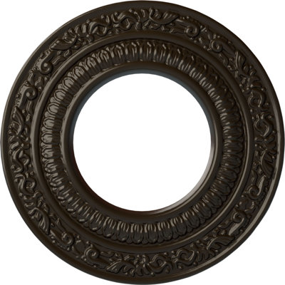 Endurathane Andrea Ceiling Medallion, 8 1/8"OD x 4 1/8"ID x 1/2"P (Fits Canopies up to 4 1/8"), Hand-Painted Stone Hearth Finish