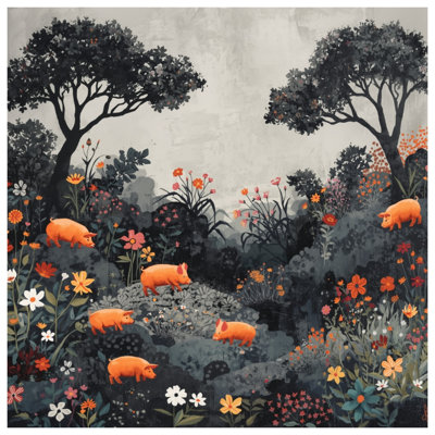 Couvre-lit orange à motif de cochons orange dans toutes les tailles