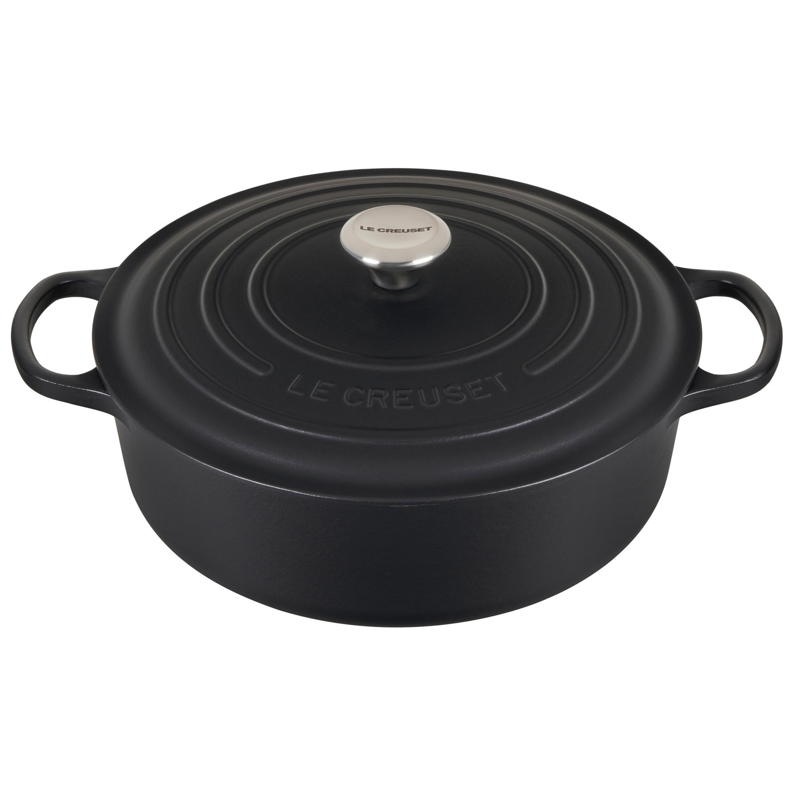 Le Creuset Signature Enameled Cast Iron Round Dutch Oven with Lid, 6.75 quarts, Licorice