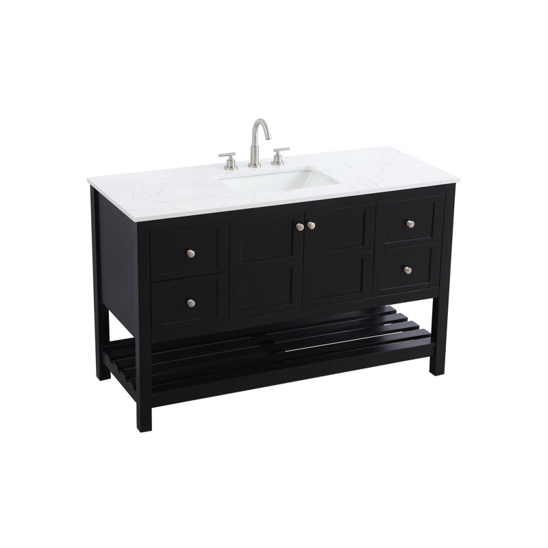 Meuble-lavabo simple 54 po, Noir, noir, noir, noir