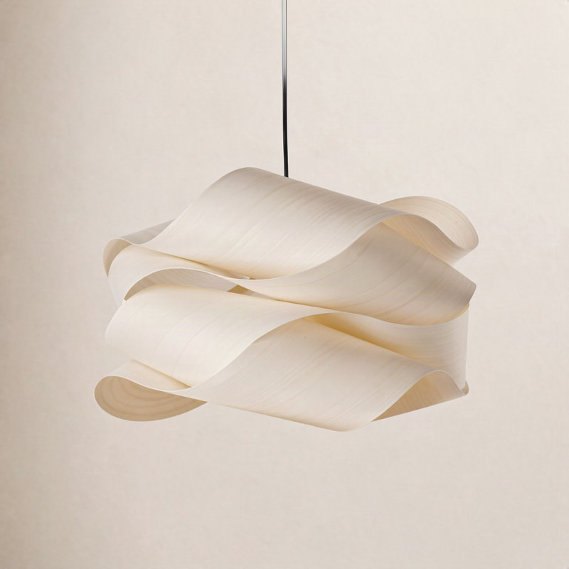 Dimmable 1 - Light Pendant, 15.7" H x 27.1" W x 27.1" D, Matte White, Sea Blue