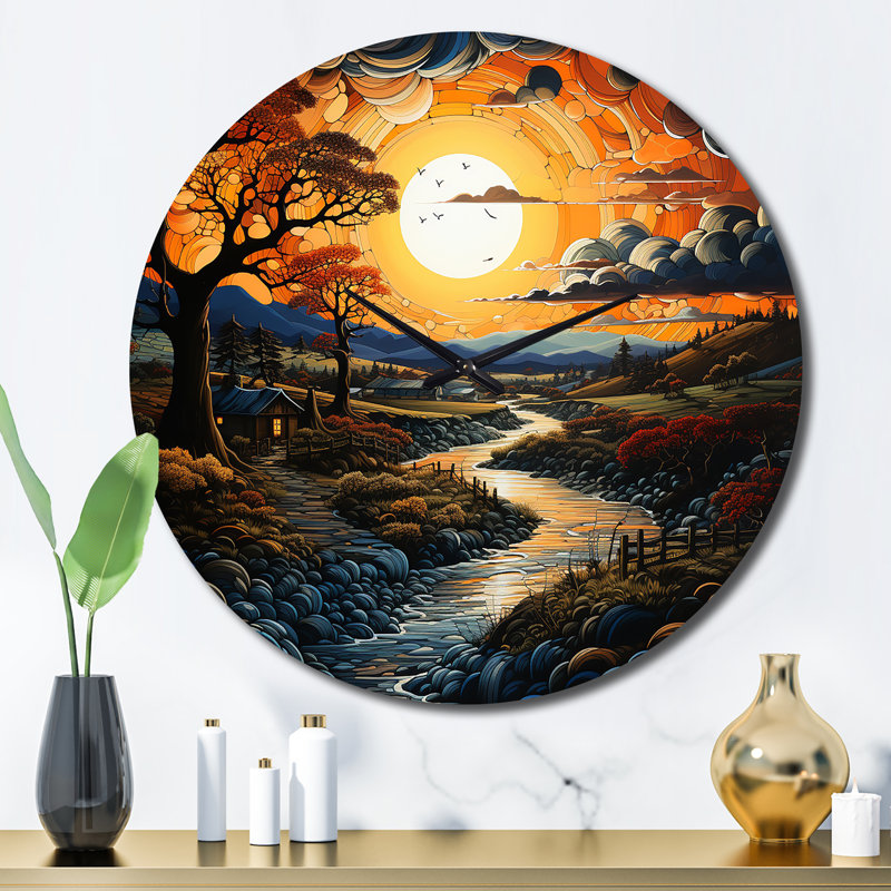 Horloge murale Charletha - Paysages, Grand