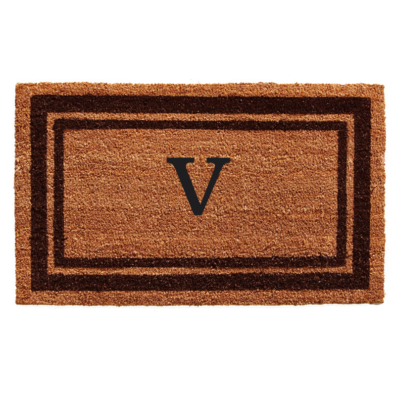 Tapis d'entrée antidérapant Stortz, Brun foncé / brun, V, Rectangle 2 pi x 3 pi
