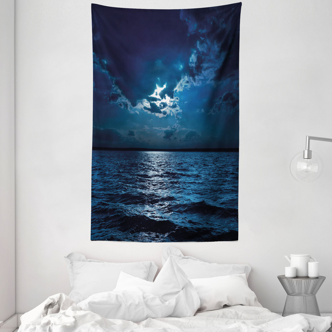 Wandbild Dramatischer Himmel Mond Ozean