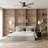 52" Flush-Mounted DC Motor Black Ceiling Fan without Light, Remote Control-1529952646