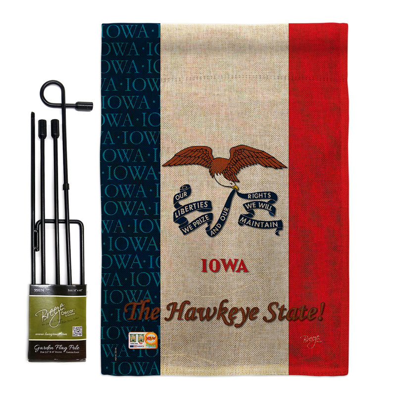 Double Sided 18.5'' H x 13'' W Burlap Flag Set