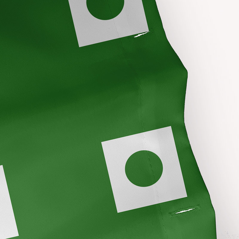 Rideau de douche géométrique simple, Vert et bleu