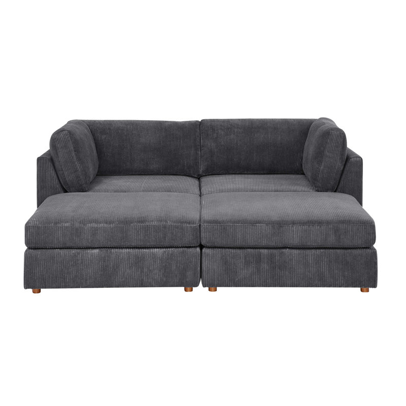 Buket Sectional, Dark Gray Corduroy