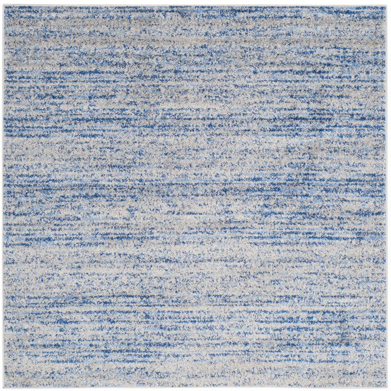 Riebe Abstract Gray Area Rug, Square 4'