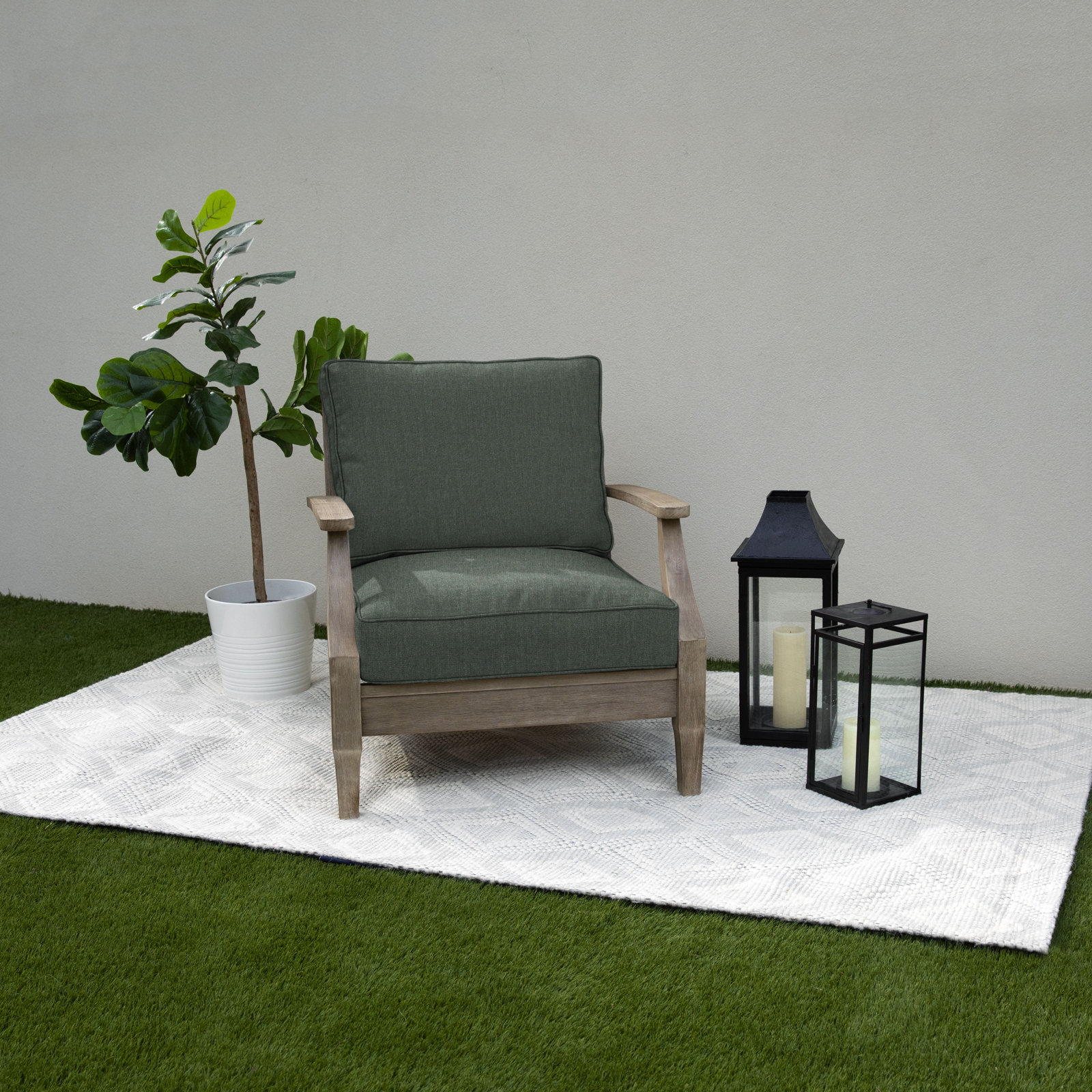 Davana 30" Sunbrella® Seat and Back Cushion, Dark Green, 25" W x 25" D