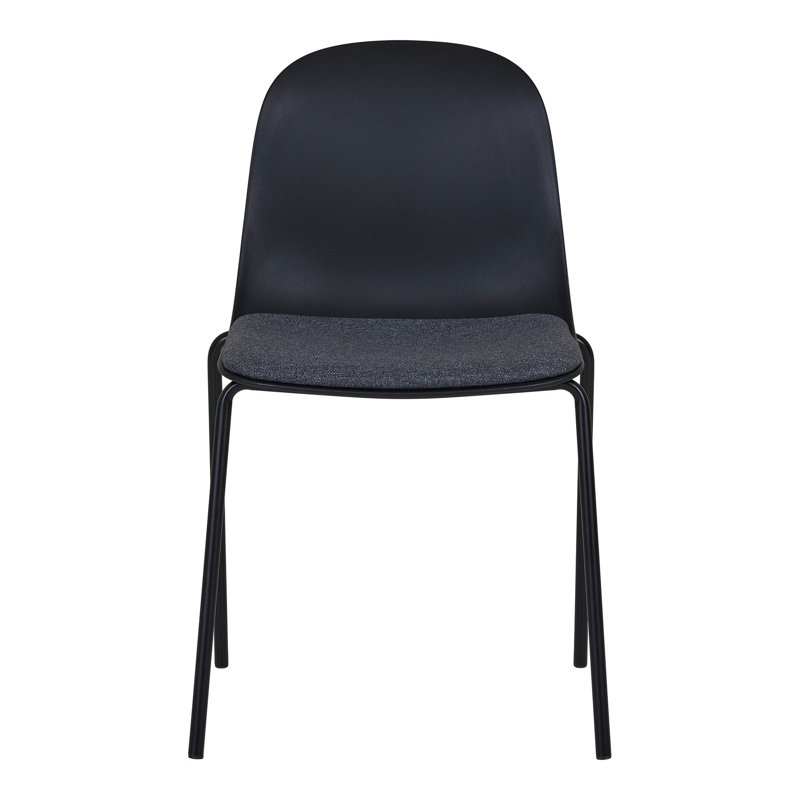 Shakari 48cm H Polyester Upholstered Parsons Chair, Black