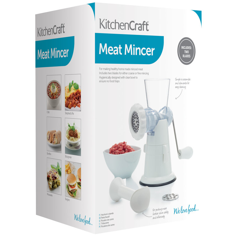 White Plastic Mincer With Suction Clamp