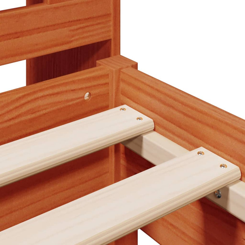 Rouidate Solid Wood Bed, Small Single (2'6), Wax Brown