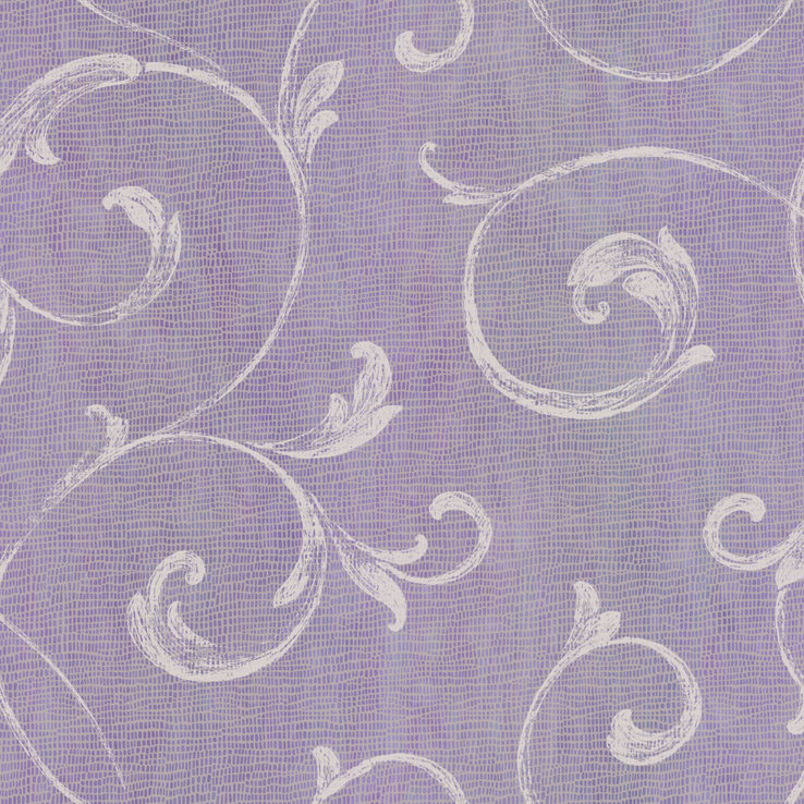 Papier peint à volutes en relief 33 'x 20,5 "Anitta Leafy, Mauve