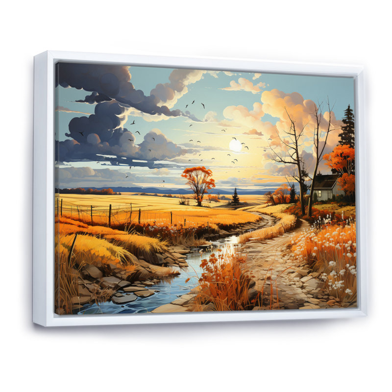 Ciel de tranquillité III sur toile, H 12 po x l 20 po x P 1 po, Cadre flottant blanc