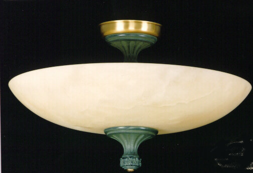 Dionisio Glass Semi Flush Mount, High Lighted Dark Flemish