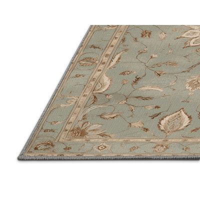 Machine Washable Tabriz Gray Area Rug