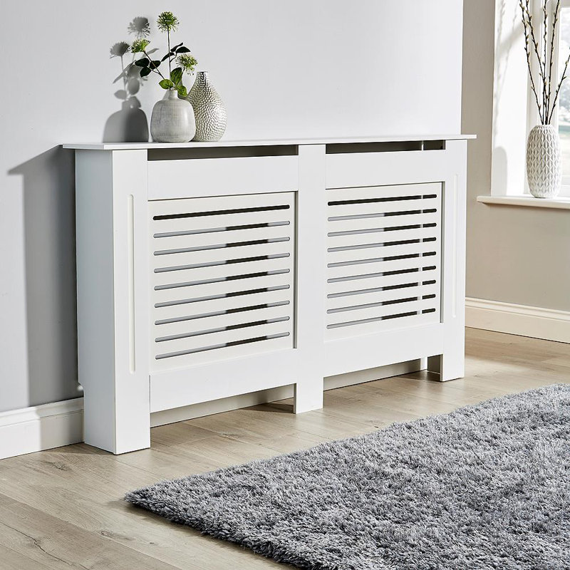 Mathusan Radiator Cover, 82cm H x 151.5cm W x 19cm D, White