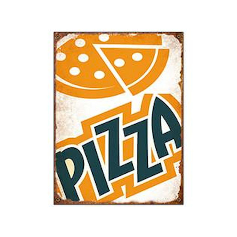 Décoration murale panneau en bois pizza