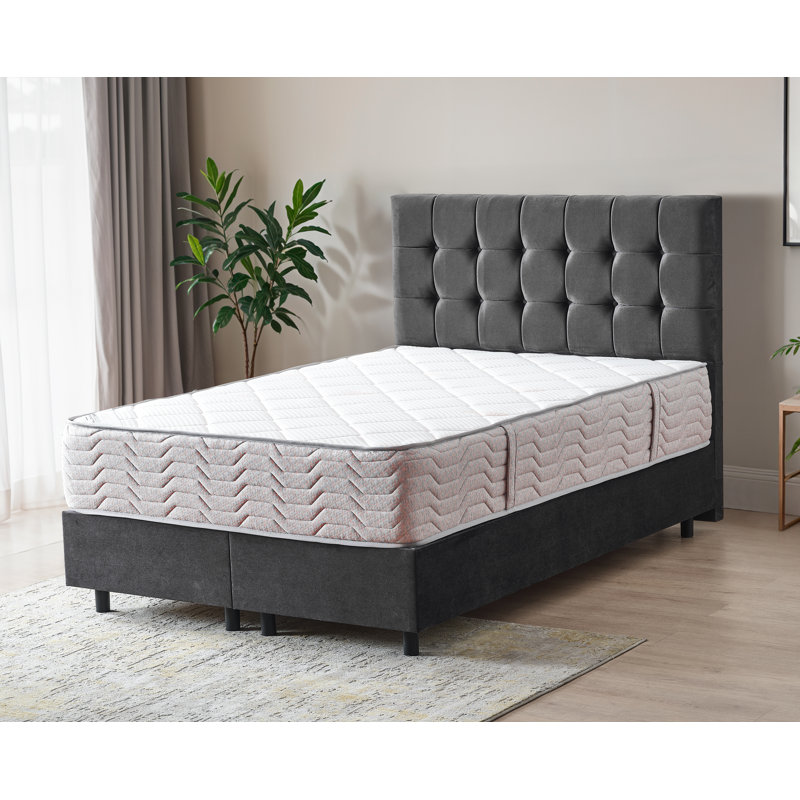12" Plush Hybrid Mattress – Rock Salt Infused Quilted Cover – Made in USA – Individually Pocketed Coils & CertiPUR-US® Foam, Comfort & Pressure Relief, Fiberglass-Free, Bed in a Box