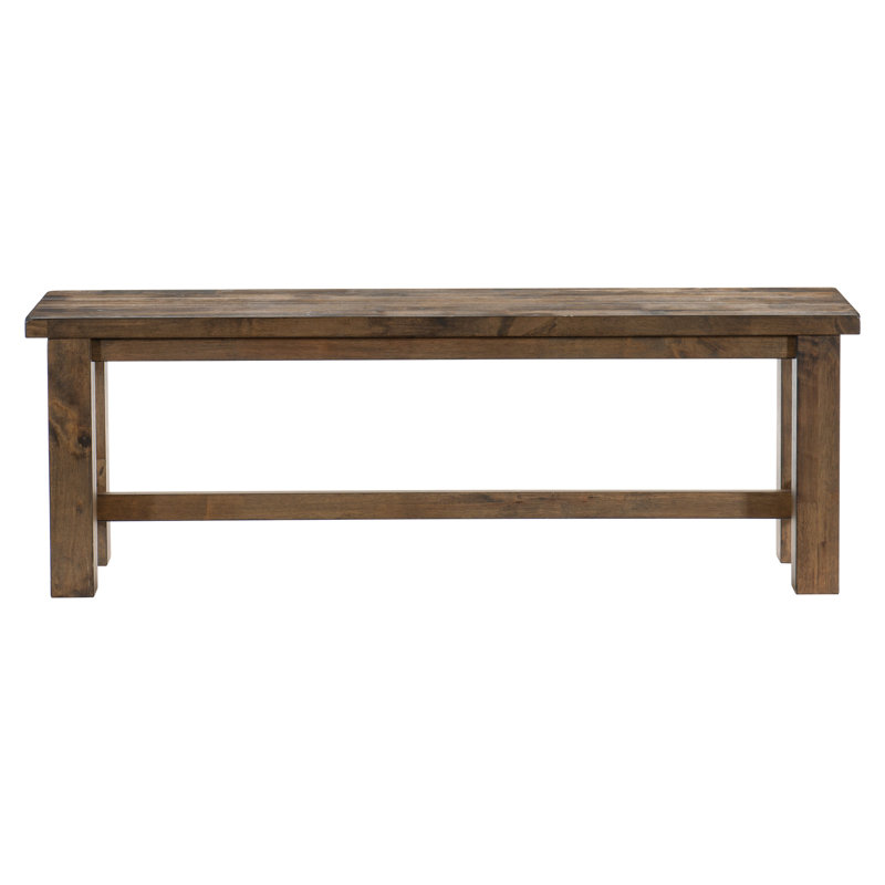 Banc de salle à manger en bois massif 52 po x 13 po, brun transitionnel classique, 52 po x 18 po