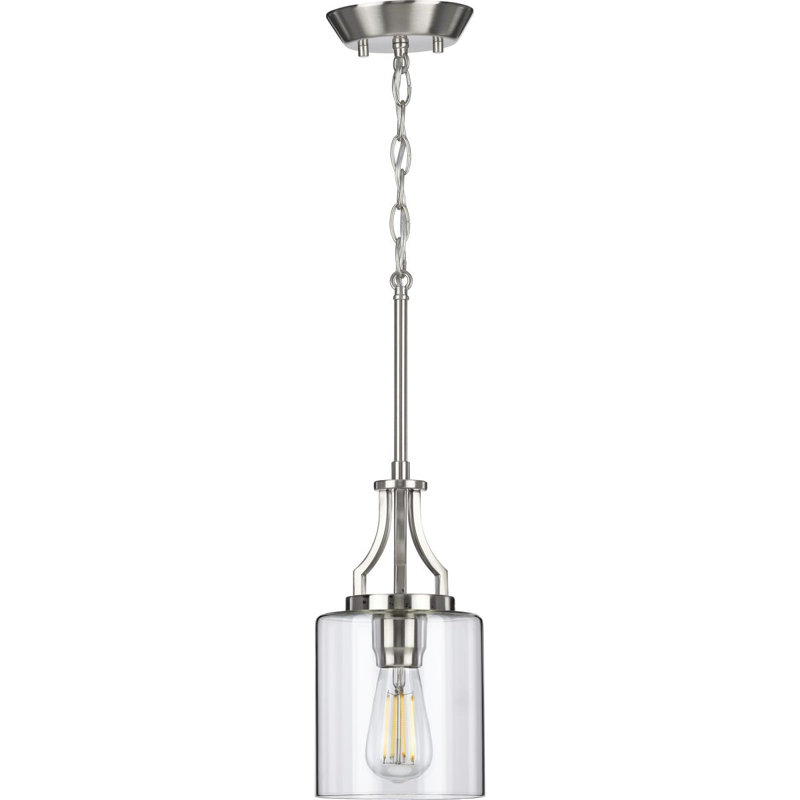 Luminaire suspendu cylindrique à 1 lumière Rumaysa, Argent