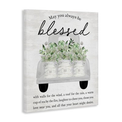 «Always Be Blessed Spring Florals Canvas», design par Lettré et doublé