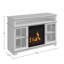 Meuble télé avec foyer électrique pour téléviseur de 50 po ou moins - Console média avec armoire de rangement, chaleur réglable et flammes DEL (blanc)