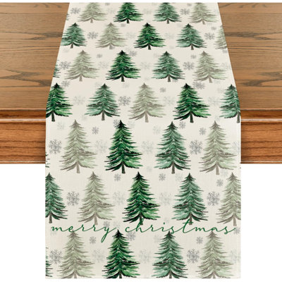 Chemin de table de Noël arbre de Noël, décoration de table de salle à manger saisonnière pour la fête