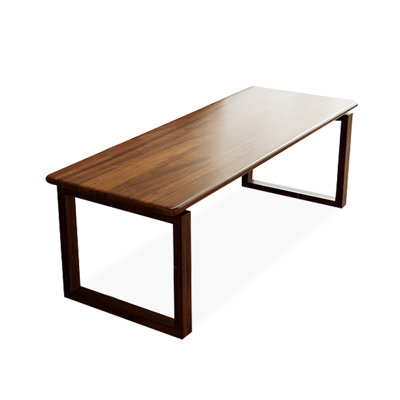 Bureau d'écriture rectangulaire en bois massif brun noisette