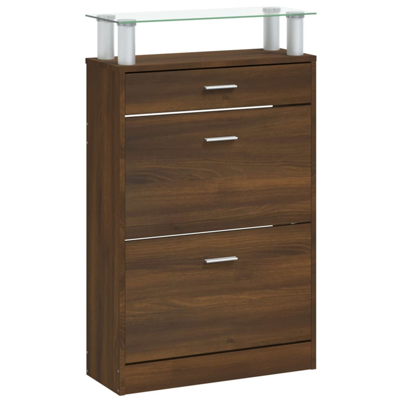 Romil 8 Pair Shoe Storage Cabinet, Brown