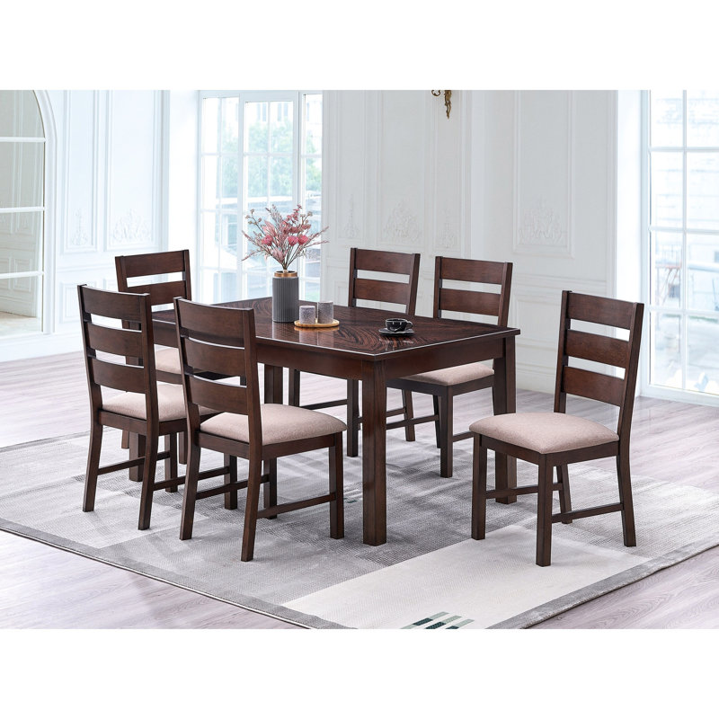 Classic Style Solid Wood Table - Antique Cherry Rectangular With Long-lasting Top Sleek Dining Protected And Surface