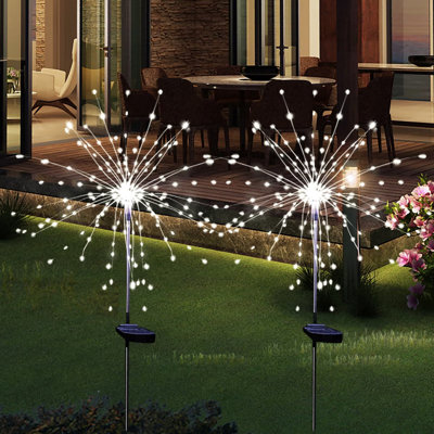 120LED Outdoor Solar Powered Firework Lights Waterproof 8 Mode Garden Lights Pathway Light for Decor