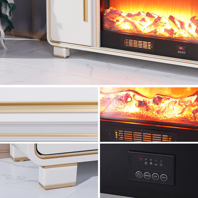Foyer électrique moderne de luxe avec noyau de chauffage simulé