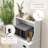 Microwave Cabinet With Storage Drawer, Double Door Cabinet And Adjustable Shelf, Buffet With Hutch And Cable Hole, Storage Cabinet For Kitchen, Dining Room, Living Room