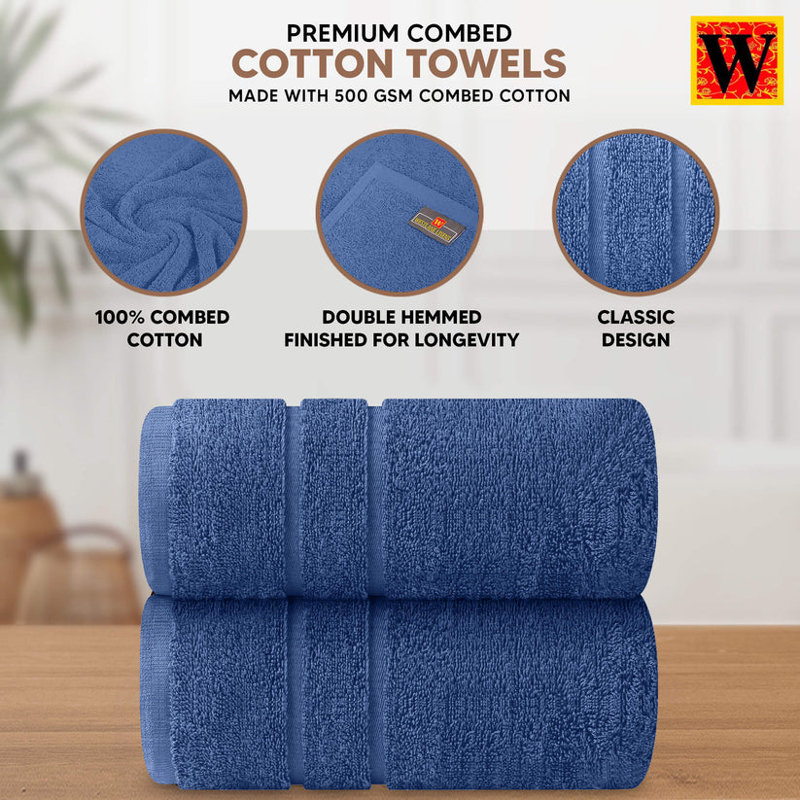 Maryori Cotton Bath Towels 70x140, Blue