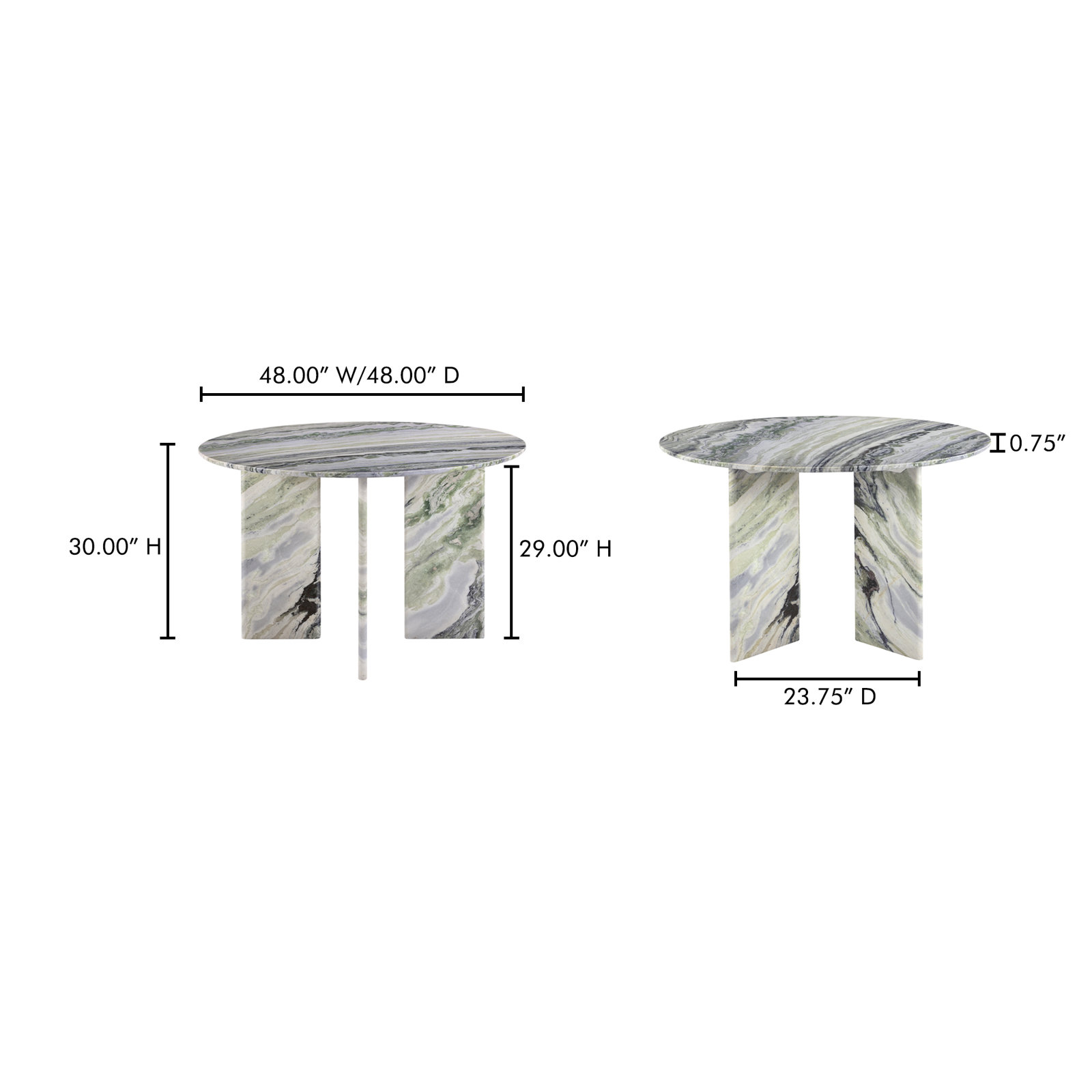 Marjorie 48'' Round Marble Dining Table
