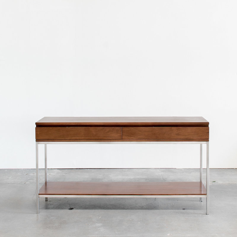 Bingaman 56'' Solid Wood Top Console Table, Classic Walnut