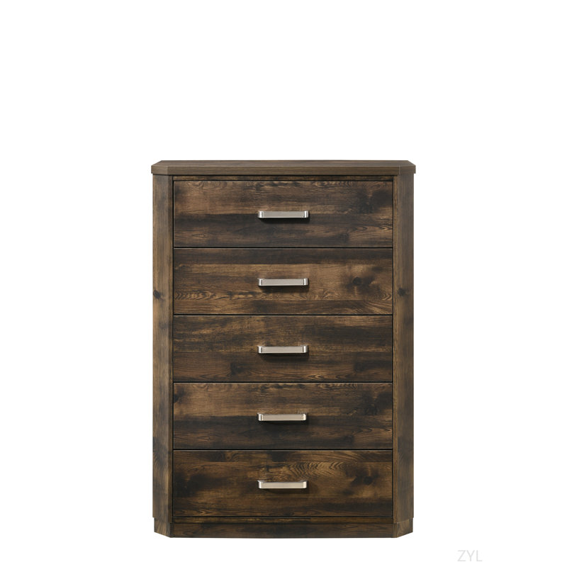 Commode rustique à finition noyer