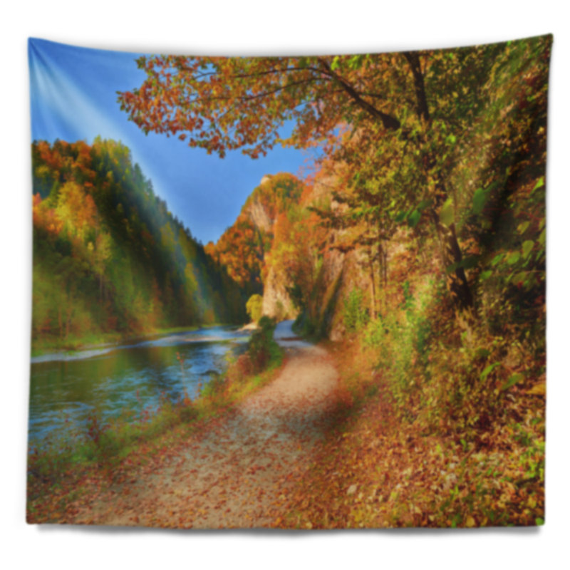 Gorge dunajec river en tapisserie à l’automne avec accessoires suspendus inclus, H 32 po x l 39 po
