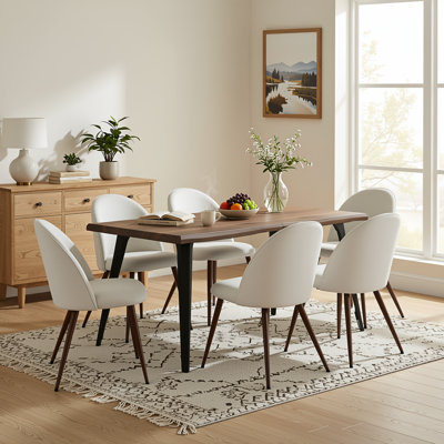 Shivani 7-Piece 63'' Rectangular Dining Set with Upholstered Chairs