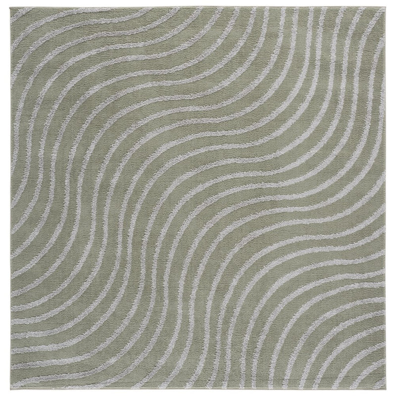 Wave Performance Abstract Indoor Rug, Square 6'7"